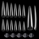 Tipsuri 240 bucati Soft Gel Tips Transparente din gel Cod TPS100CC Migdala Lungi